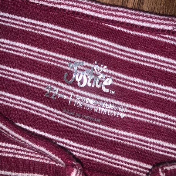 Justice Maroon Striped Long Sleeve Top - Picture 8 of 8